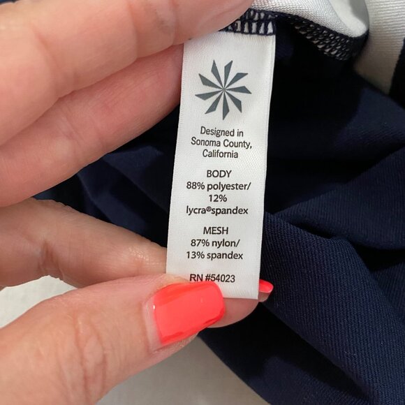 Athleta Gilded Tux‎ Chaturanga Floral Navy Blue Tight Size S - Picture 6 of 10